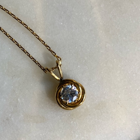 Tiny vintage pendant on a gold plated chain